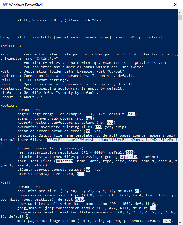 2TIFF – command line tool for converting documents and images to TIFF